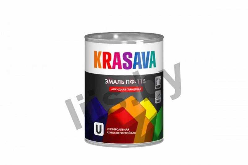 Эмаль алкидная универсальная Krasava ПФ 115, белая, 0,9кг